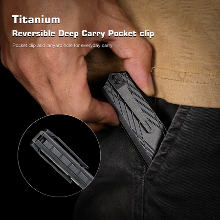 Нож Remette Infinite Power, M390, Titanium Black/Fired Handle, RTIP-S