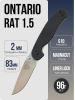Нож Ontario Rat 1.5, Satin, MagnaCut, G10 Black Handle, 8880