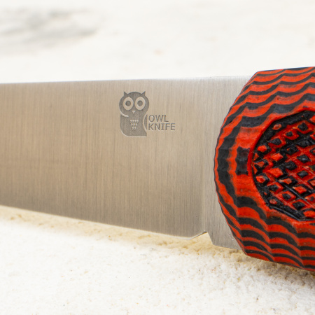 Нож OWL North XS F, CROMAX Cryo, G10 Black/Red, Kydex