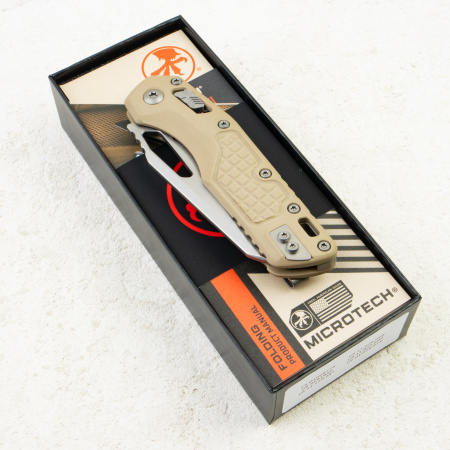 Нож Microtech MSI, Stonewash, M390, G10 Frag Tan, 210-10 Нож Microtech MSI, Stonewash, M390, G10 Frag Tan, 210-10