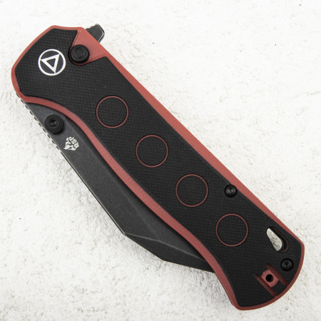 Нож QSP Swordfish Button Lock, 14C28N Black, G10 Black/Red Нож QSP Swordfish Button Lock, 14C28N Black, G10 Black/Red - купить в интернет-магазине Blademan