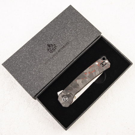 Нож QSP Osprey, 14C28N, G10/Shredded Carbon Red - купить в интернет-магазине Blademan