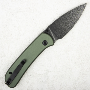 Нож CIVIVI Qubit Button Lock, Damascus, Aluminum Green, C22030E-DS1 Нож CIVIVI Qubit Button Lock, Damascus, Aluminum Green, C22030E-DS1