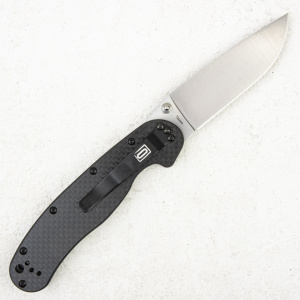 Нож Ontario Rat 1, AUS-8, Satin, Black Carbon, 8886CF - складной туристические ножи из стали Нож Ontario Rat 1, AUS-8, Satin, Black Carbon, 8886CF - складной туристические ножи из стали