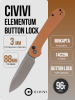 Нож CIVIVI Elementum Button Lock, 14C28N Gray, Micarta Brown, C2103D