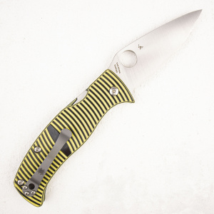 Нож Spyderco Caribbean, LC200N Serrated, G10 Black/Yellow - складной туристические ножи из стали Нож Spyderco Caribbean, LC200N Serrated, G10 Black/Yellow - складной туристические ножи из стали