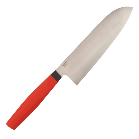 Нож Сантоку OWL Knife SA160 F, N690 Cryo, G10 Red Handle