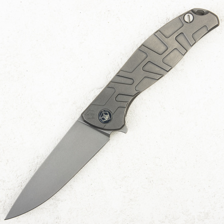 Нож МБШ Флиппер 95 Узор "Т", M390, Titanium