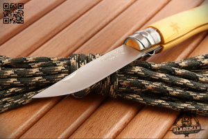 Нож Opinel №7 Nature, Нержавеющая сталь, Самшит, Гравировка снежинки - складной туристические ножи из стали