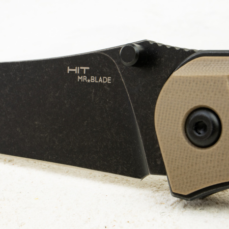 Mr.Blade HIT, D2, Black Stonewash, G10 Tan Mr.Blade HIT, D2, Black Stonewash, G10 Tan