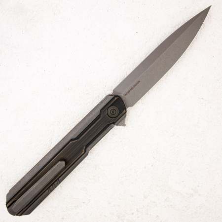 Нож WE Knife Peer, 20CV, 6AL4V Titanium/Brass Gray-Black Нож WE Knife Peer, 20CV, 6AL4V Titanium/Brass Gray-Black - купить в интернет-магазине Blademan
