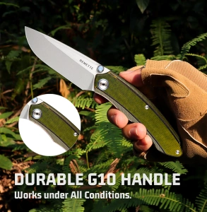 Нож Remette Wild Species, 14C28N, G10 Green Handle, GC103