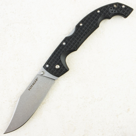 Нож Cold Steel Voyager Extra Large Clip Point, AUS-10A, Griv-Ex Black, CS-29AXC  - купить в интернет-магазине Blademan