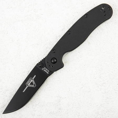 Нож Ontario Rat 2, AUS-8, Black, Black Nylon, 8861BP