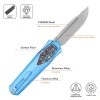 Нож Remette Swordfish Tanto, 14C28N, Titanium Blue/Carbon Colorful Inlay Handle, ZL103C4