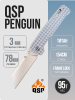 Нож QSP Penguin, 154CM, Titanium Frag Blue, QS130-RFRG1