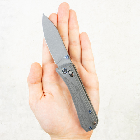 Нож WE Knife Bougie Banter, Gray Stonewashed CPM S45VN, Titanium Gray Handle, WE24009-2