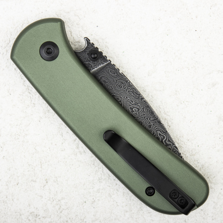 Нож CIVIVI Qubit Button Lock, Damascus, Aluminum Green, C22030E-DS1 Нож CIVIVI Qubit Button Lock, Damascus, Aluminum Green, C22030E-DS1