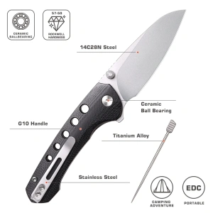Нож Remette Bee, 14C28N, CNC G10 Black Handle, RT-Bee-G