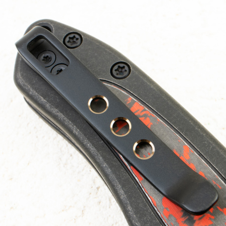 Нож WE Knife Button Lock Kitefin, Damasteel Fafnir, Carbon Fiber / BlackTitanium Handle - купить в интернет-магазине Blademan