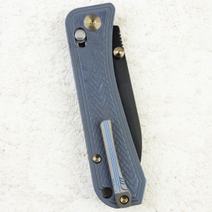 Нож WE Knife Bougie Banter, Black Stonewashed, CPM S45VN, Titanium Blue Handle, WE24009-1 Нож WE Knife Bougie Banter, Black Stonewashed, CPM S45VN, Titanium Blue Handle, WE24009-1