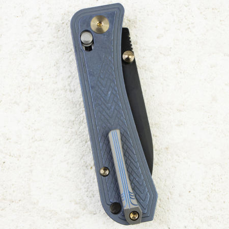 Нож WE Knife Bougie Banter, Black Stonewashed, CPM S45VN, Titanium Blue Handle, WE24009-1 Нож WE Knife Bougie Banter, Black Stonewashed, CPM S45VN, Titanium Blue Handle, WE24009-1