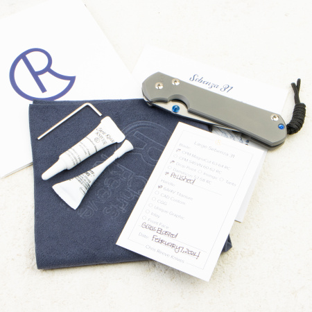 Нож Chris Reeve Large Sebenza 31 Plain, Polished CPM MagnaCut, Titanium Handle, L31-1016 Нож Chris Reeve Large Sebenza 31 Plain, Polished CPM MagnaCut, Titanium Handle, L31-1016