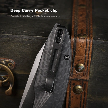 Нож Remette Cool Whale, Blackwashed 14C28N, G10 Black Handle, RTCL-GN2