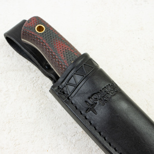 Нож Южный Крест Рыбацкий М, Elmax, Micarta Black/Red, Насечка