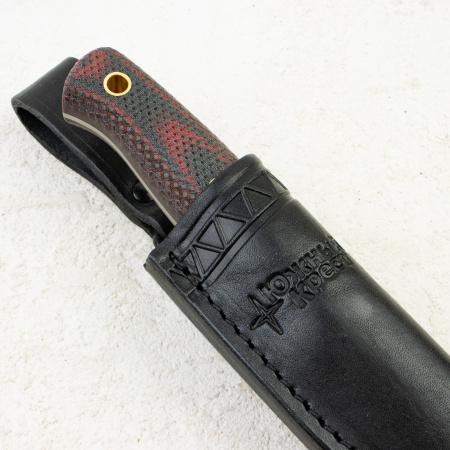 Нож Южный Крест Рыбацкий М, Elmax, Micarta Black/Red, Насечка