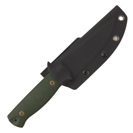 Нож HOT Knife Hoot, Cerakote Dark Earth, D2, Micarta Green Handle, Kydex