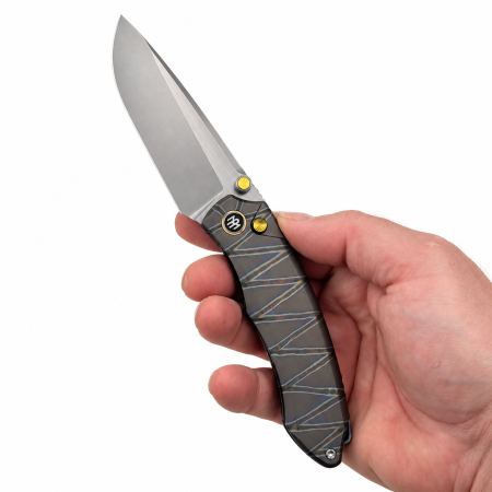 Нож Remette Wild Species, M390, Titanium Flame, Button Lock, WD108-N4