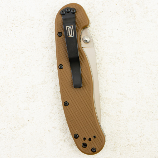 Нож Ontario Rat 1, D2, Satin, Coyote Brown Nylon, 8867CB