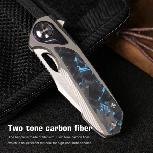 Нож Remette Saker Falcon, CPM S45VN, Titanium/Carbon Black/Blue Handle, ASTP-1 Нож Remette Saker Falcon, CPM S45VN, Titanium/Carbon Black/Blue Handle, ASTP-1