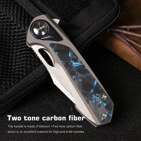 Нож Remette Saker Falcon, CPM S45VN, Titanium/Carbon Black/Blue Handle, ASTP-1 Нож Remette Saker Falcon, CPM S45VN, Titanium/Carbon Black/Blue Handle, ASTP-1