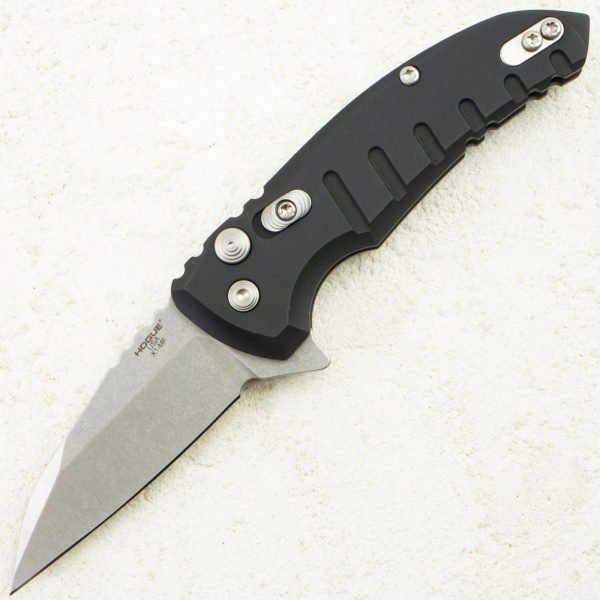 Нож Hogue X1-MicroFlip Wharncliffe, CPM 154, Aluminum Black, 24160