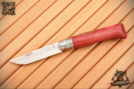 Нож Opinel №8, Нержавеющая сталь, Берёза, Красный - купить в интернет-магазине Blademan