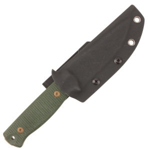 Нож HOT Knife Hoot, Cerakote Bronze, D2, Micarta Green Handle, Kydex