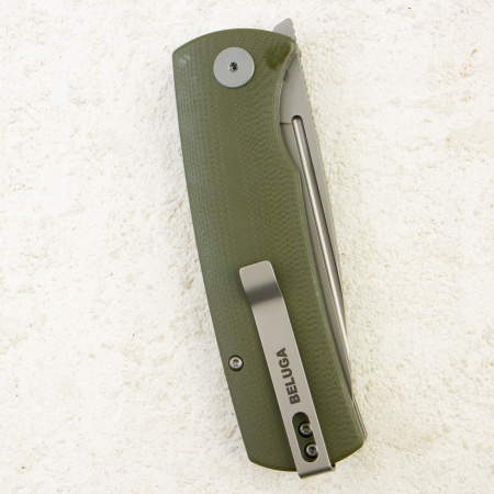 Нож Petrified Fish Beluga, K110, Sandblasting, G10 Green Handle, PFP01GR Нож Petrified Fish Beluga, K110, Sandblasting, G10 Green Handle, PFP01GR