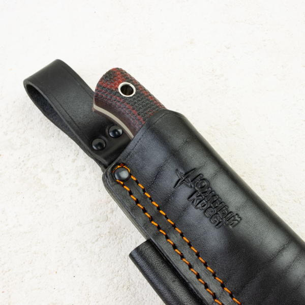 Нож Южный Крест ЯГД, Elmax, Convex, Micarta Black/Red, Насечка