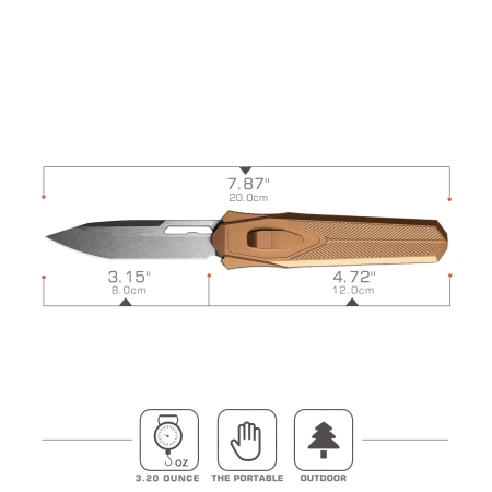 Нож Remette Swordfish Tanto, 14C28N, Titanium Bronze/Carbon Black Inlay Handle, ZL103C6