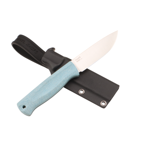 Нож OWL Hoot S, N690 Cryo, Micarta Jeans Blue Handle, Kydex