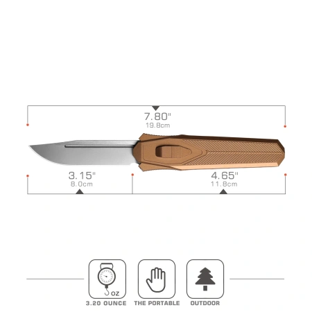 Нож Remette Swordfish Drop-Point, S35VN, Titanium Bronze/Carbon Black Inlay Handle, ZL103D9