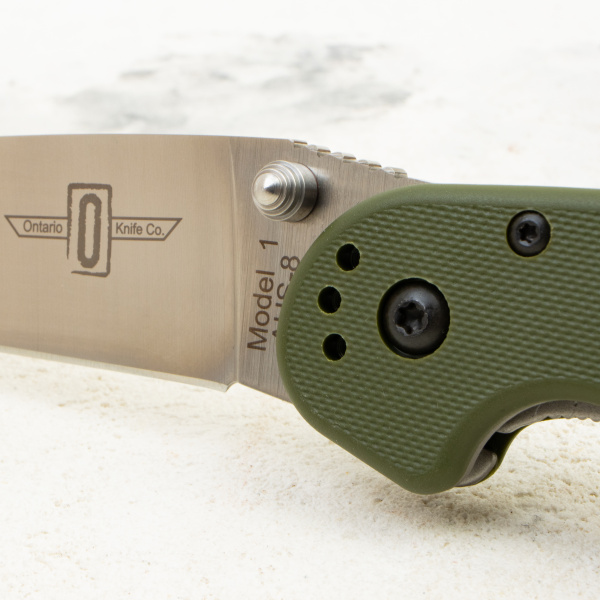 Нож Ontario Rat 1 Folder, AUS-8 Satin Blade, Foliage Green Nylon Handle ON8848FG