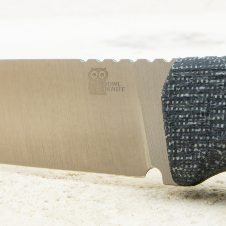 Нож OWL Barn XS F, N690 Cryo, Micarta Jeans Gray, Kydex