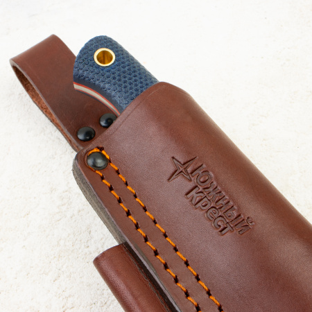 Нож Южный Крест Caribou L, VG-10, Micarta Blue, Насечка