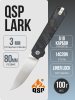 Нож QSP Lark, 14C28N, Blue Shredded Carbon Fiber/G10
