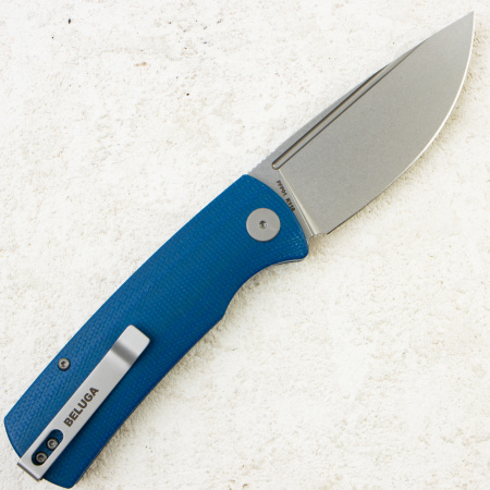 Нож Petrified Fish Beluga, K110, Stonewashed, Blue Micarta Handle, PFP01BMWW Нож Petrified Fish Beluga, K110, Stonewashed, Blue Micarta Handle, PFP01BMWW