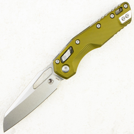 Нож Microtech MSI, Stonewash, M390, Aluminum Fluted OD Green, 210-10