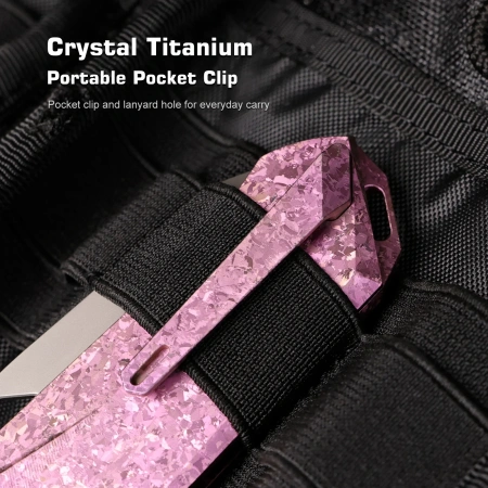 Нож Remette Woodpecker, M390, Crystallized Titanium Pink Handle, RTWP-IP